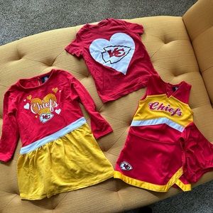 Toddler girl Chiefs bundle Cheerleading dress, dress, T shirt